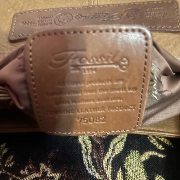 Fossil Vintage75082 British Tan Leather front flap shoulder bag - Picture 13 of 14